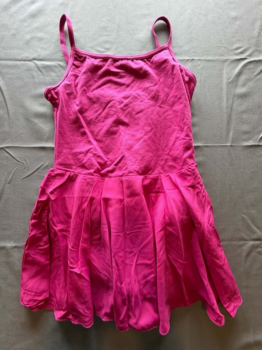 Girls Pink Pleated Ballet Tank Dress